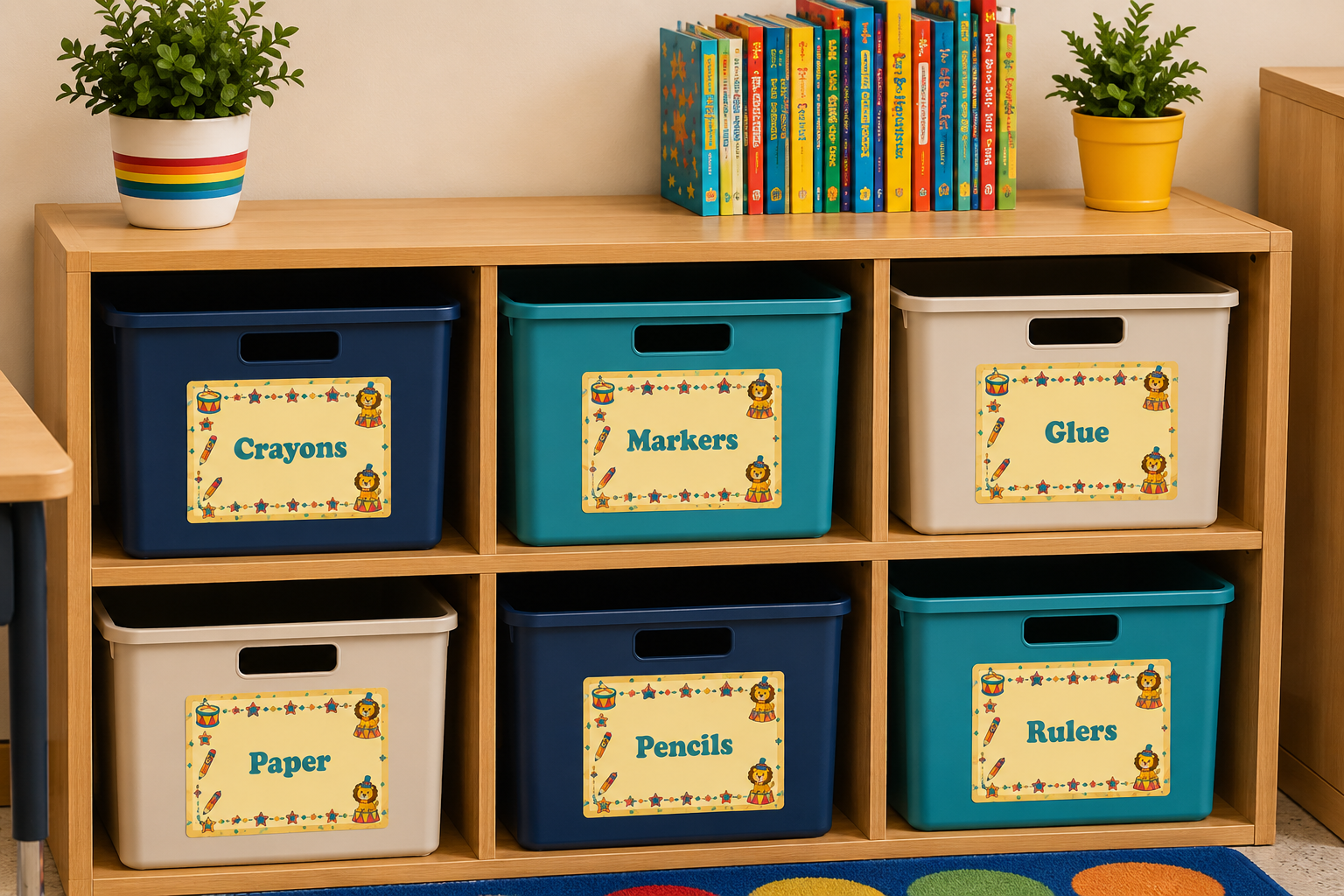 RoomCraft coordinated classroom organization pieces